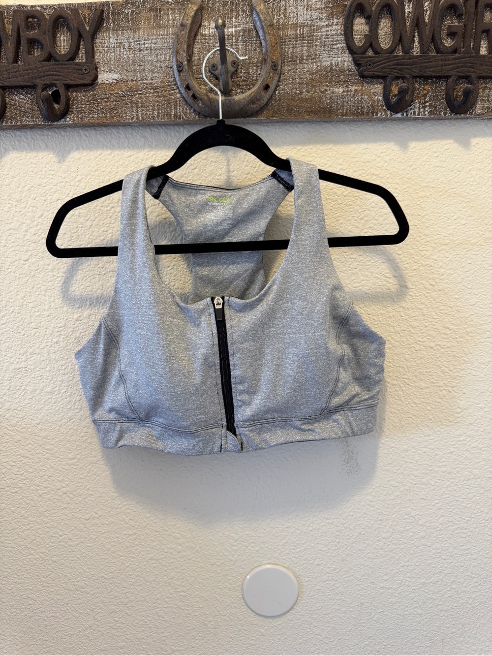 tek gear Silver Heather Racerback Sports Bra